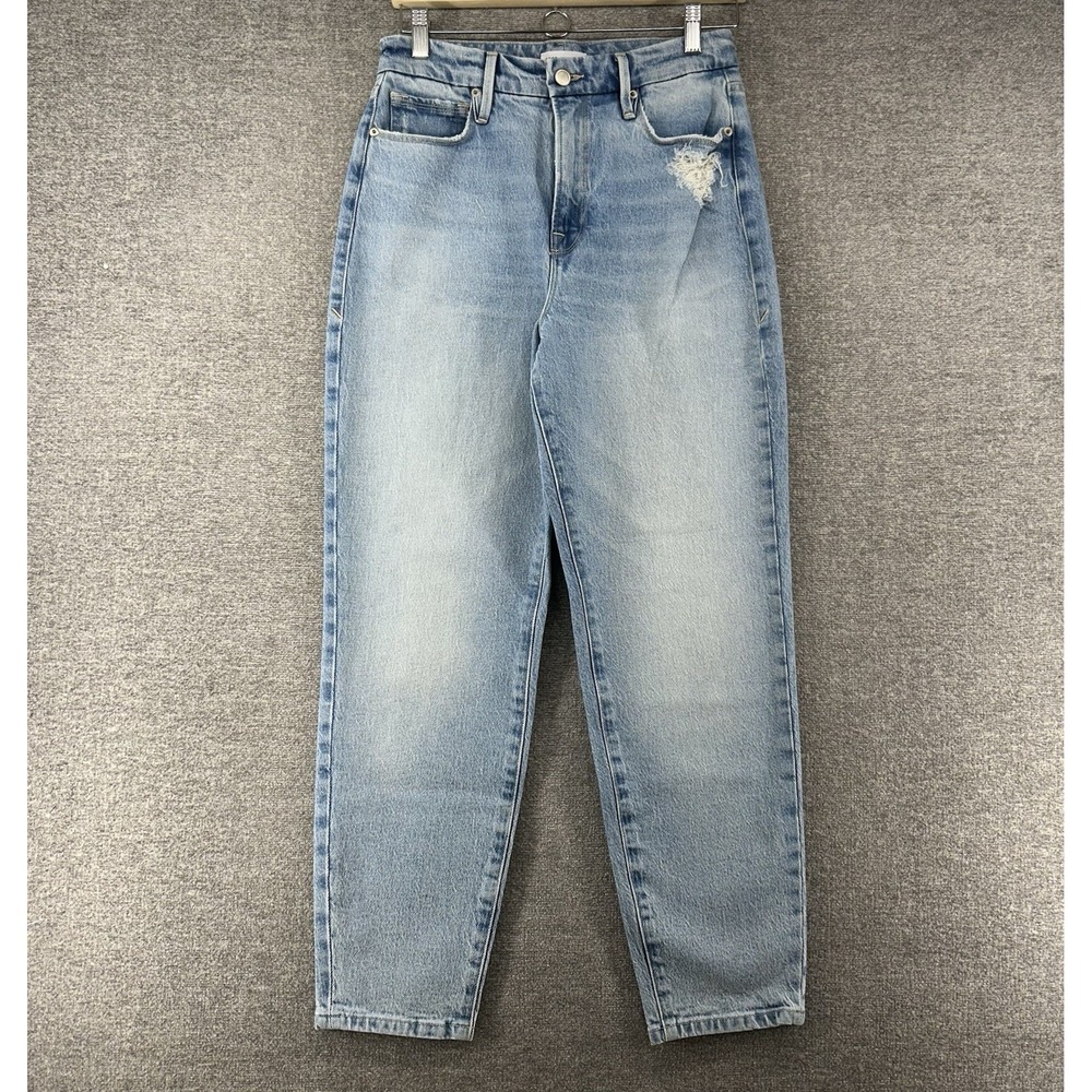 Good American Light Wash Blue High-Rise Relaxed Jeans